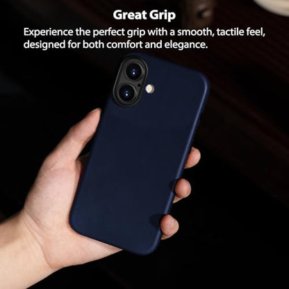 Belemay Vegetable-Tanned Leather Case for iPhone 17 Compatible with MagSafe - color: Midnight Blue, size: iPhone 17