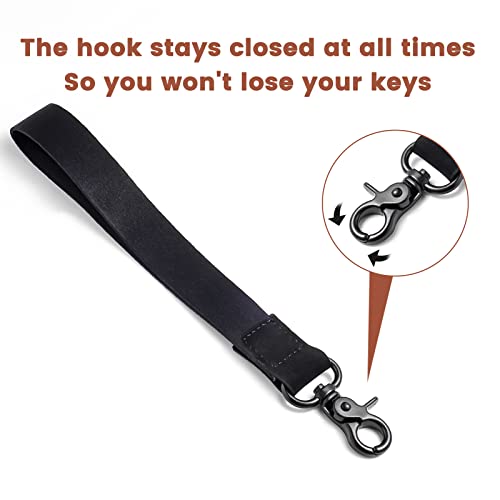 Keychain Wristlet, Key Chain Holder, Short Keychain, Wrist Key Lanyard | use for Women & Men, use for Car Key - color: 1 Pcs-black Leopard