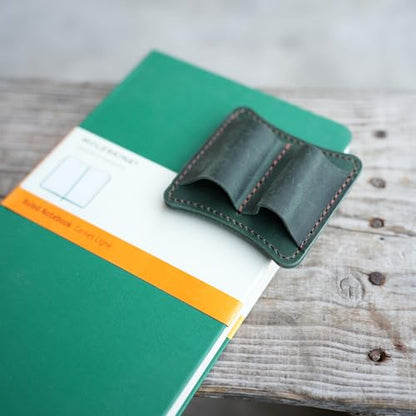 JJNUSA Genuine Leather Travel Joural A5 A6 Pen Holder Clip Notebook Pen Loop Stylish, notebook pen pencil holder clip and Practical Pen Organizer (Green) - color: Green