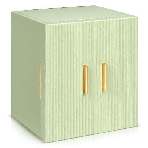 Dajasan Large Jewelry Box Organizer, Jewelry Storage Organizer with 3 Drawers, Huge Jewelry Box with Mirror for Women Girls, Double Door, Textured PU Leather, Gift Idea, Stylish (Green + Gold) - color: Avocado Green