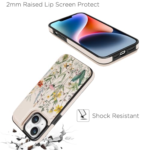 uCOLOR for iPhone 13/14 Wallet Case with Card Holder Desert Flowers - color: Desert Flowers