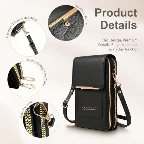 Women's Touch Screen Mobile Phone Messenger Bag, 2026 Anti Touchscreen Crossbody Phone Purse for Women,Anti-Theft Leather Bag - color: Brown