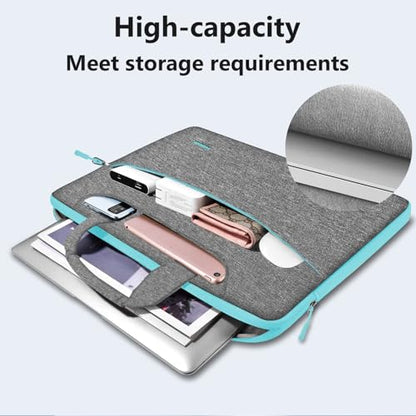 Hseok Laptop Shoulder Bag 13-14 inch Shockproof Water-Resistant HandBag with Small Case Compatible with MacBook Pro/Neo 14" M5/M4/M3/M2/M1, Mac Air/Pro 13.3", XPS 13/14, Most 13"-14" PC,DK gray-blue - color: Dark Gray-blue, size: 13"-14"