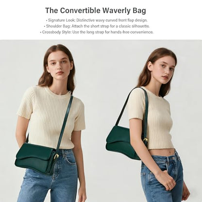 Amszke Shoulder Bag for Women Y2K Crossbody Purse PU Leather Underarm Handbag 2 Adjustable Strap for Daily Commute Travel - color: Green