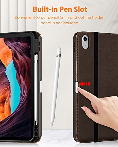 DTTO for iPad (A16) 11th Generation 11-inch & 10th Gen Case, Dark Brown - color: Dark Brown