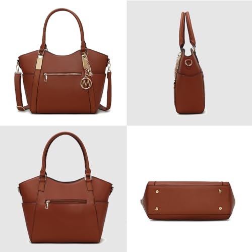 MKF Collection Tote Bag for Women Vegan Leather Shoulder Bag – Top-Handle Purse, Ladies Handbag by Mia K - color: Janise Grey