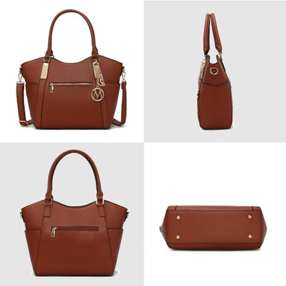 MKF Collection Tote Bag for Women Vegan Leather Shoulder Bag – Top-Handle Purse, Ladies Handbag by Mia K - color: Janise Grey