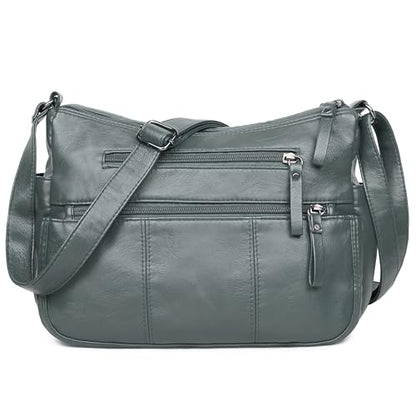 VOLGANIK ROCK Purses for Women Soft PU Leather Shoulder Bag Ladies Crossbody Purse and handbags Lightweight Pocketbook - color: Gray-11.8"