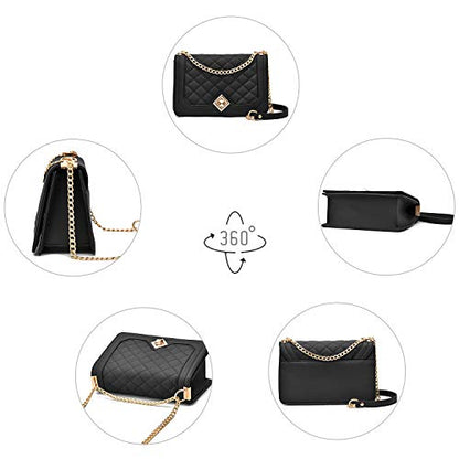 Travistar Crossbody Bags for Women Small Handbags PU Leather Shoulder Bag Purse Evening Bag Quilted Satchels with Chain Strap - color: Khaki