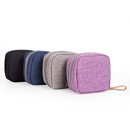 Hekyip Mini Cosmetic Bag, Travel Makeup Pouch, Portable Waterproof Cosmetic Pouch for Ladies Women, Mini (Mini Navy Blue) - color: Mini Navy Blue