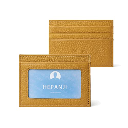 Leather Credit Card Holder Unisex Wallet with ID Window (007) - color: 007