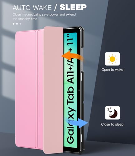 TiMOVO Case for Samsung Galaxy Tab A11+/A11 Plus 11" 2026, Flowers Pink | Fit for SM-X230/X236/X238, Slim Lightweight, Stand Hard Back Shell, Auto Wake/Sleep - color: Flowers Pink