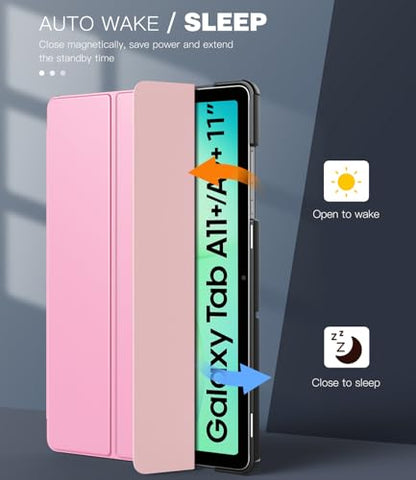 TiMOVO Case for Samsung Galaxy Tab A11+/A11 Plus 11" 2026, Flowers Pink | Fit for SM-X230/X236/X238, Slim Lightweight, Stand Hard Back Shell, Auto Wake/Sleep - color: Flowers Pink