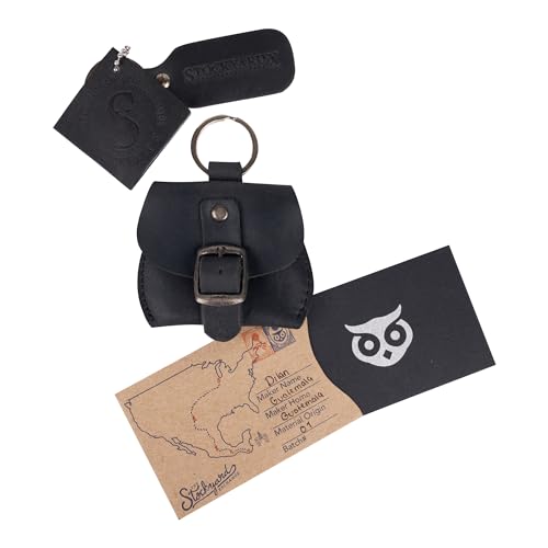 Hide & Drink, Leather Tiny Purse Keychain/Key Ring/Coin Pouch/Case/Mini Bag/Accessories, Handmade Includes 101 Year Warranty (Charcoal Black) - color: Charcoal Black