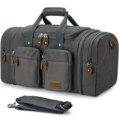 Gonex Duffle Bag for Travel, Expandable 60L Overnight Weekender Gym Bag | Water-Resistant Canvas, Wet-Dry Pocket, Luggage Sleeve, Carry-On Size, Detachable Strap, Grey - color: Grey, size: X-Large-60l