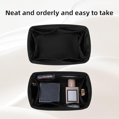 DGAZ Silk Purse Organizer Insert Fits LV Speedy 16/20/25/30/35/45 bags，Silky Smooth Bag Organizer，Luxury Handbag & Tote Shaper（Black，SP45） | Soft and Lightweight,Perfect Fit,Multi-pocket Storage,Bag Protector,Luxury Bag Care,Handmade,for Smooth Bag Organi
