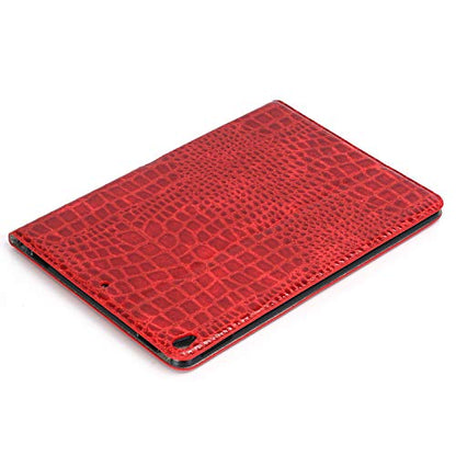 for iPad 9th 8th 7th Gen 10.2 inch Case for Women, iPad Air-3/iPad Pro-2 10.5 inch Case, Crocodile Synthetic Leather Stand Folio Smart Cover - Red - color: Red