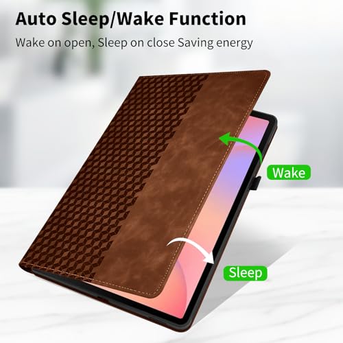 Case for Samsung Galaxy Tab S10 Lite/ S10 FE/ S9 FE 5G 10.9 Inch/Tab S9 11 Inch, 360 Degree Rotating PU Leather Folio Protective Case with Auto Sleep/Wake,Card Holder&Shoulder Strap, Brown - color: Brown, size: Samsung galaxy tab s10 lite