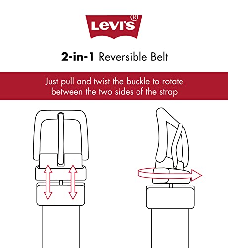 Levi's Men's Reversible Casual Jeans Belt - color: Brown/Black Logo Buckle, size: Small (30-32)