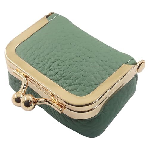 Zorfeter Genuine Leather Mini Jewelry Box, Green | Portable Coin Purse, Vintage-inspired, Travel Organizer, For Women - color: Green