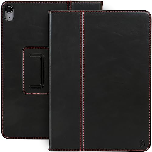 Casemade Real Leather Case Compatible with iPad 11th Gen A16 2025 / 10th Gen (2022) - Full-Grain Leather Cover, Auto Sleep/Wake, Dual Stand Position (Black) - color: Black, size: iPad 11th/10th Gen