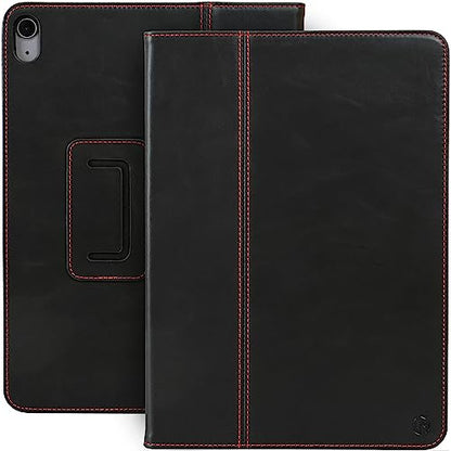 Casemade Real Leather Case Compatible with iPad 11th Gen A16 2025 / 10th Gen (2022) - Full-Grain Leather Cover, Auto Sleep/Wake, Dual Stand Position (Black) - color: Black, size: iPad 11th/10th Gen