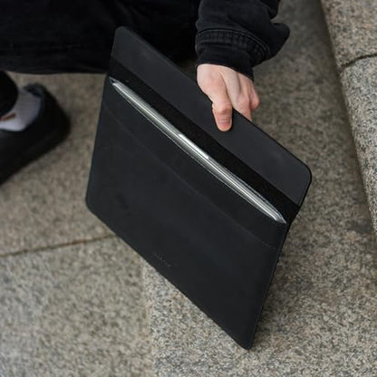 Black Leather Laptop Sleeves 13" NEO Made for MacBook Air 13 inch Leather Case - Carrying Protective Cases Compatible with MacBook 13" NEO, Black - color: Black, size: MacBook 13" NEO