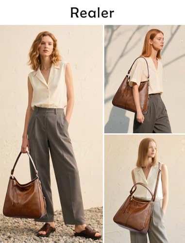 Hobo Crossbody Bag for Women, Designer Shoulder Purse Handbags - color: Brown Flower, size: Large-15.2 inch