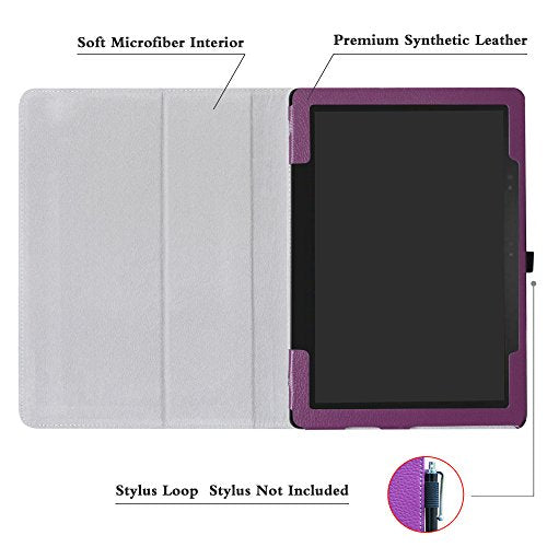 Dell Latitude 5285 Case,Mama Mouth PU Leather Folio Stand Cover for 12.3" Dell Latitude 5285 (12.3 Inch HD IPS Touch) 2in1 Laptop,Purple - color: Purple