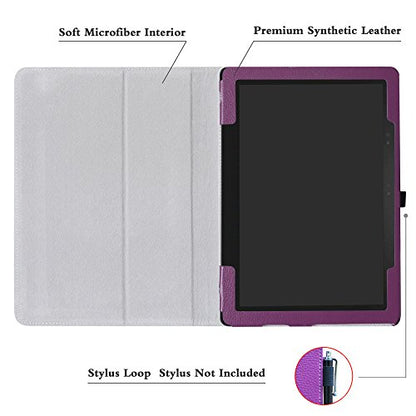Dell Latitude 5285 Case,Mama Mouth PU Leather Folio Stand Cover for 12.3" Dell Latitude 5285 (12.3 Inch HD IPS Touch) 2in1 Laptop,Purple - color: Purple