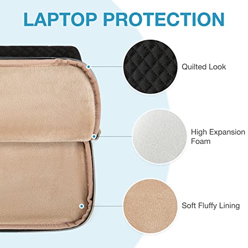 BAGSMART Laptop Sleeve Case with Handle Protective Water-Resistant | 13.3-14 inch Laptop Bag for Women with Front Pockets, Compatible with MacBook, HP, Dell - color: Brown, size: 13.3-14 Inch