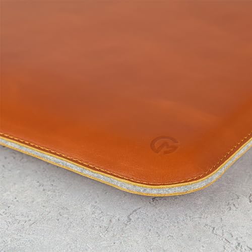 Casemade Real Leather Laptop Sleeve for MacBook Pro & Air Fits 13, 14, 15 & 16 Inch - Genuine Full Grain Leather with Soft Wool Lining (15 inch - MacBook Air M2/M3/M4/M5) - color: Tan, size: 15" Air M2-M5