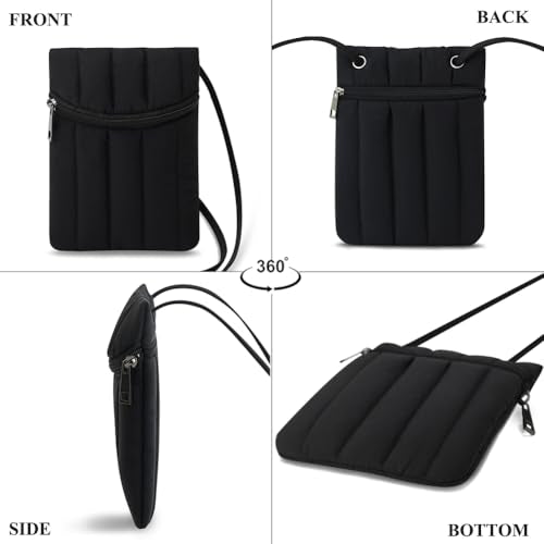 Small Crossbody Women Cell Phone Purse Wallet Bag With Shoulder Strap - color: Black-weiz
