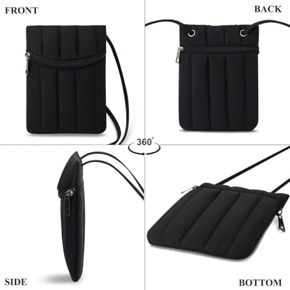 Small Crossbody Women Cell Phone Purse Wallet Bag With Shoulder Strap - color: Black-weiz
