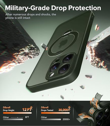 Magnetic for iPhone 14 Pro Case,[Unbreakable & Stable Stand] [Phone Case Compatible with MagSafe] [Military-Grade Protection] Slim Translucent Matte Shockproof Phone Cover,Deep Green - color: Green, size: iPhone 14 Pro (6.1 lnch,3 Lens)