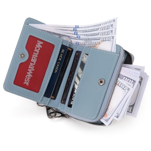 Montana West Small Wallet for Women Female Ladies with a Detachable Wristlet Women's Wallet with Rfid Blocking Lining Minimalist Lightweight & Easy to Carry - color: Jean