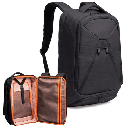 Knack Series 1 Laptop Backpack Fits up to 17 Inch - Knack Bags Carry-On Backpack, TSA Approved, Expandable Travel Backpacks With 4 Day Outfit Capacity (Stealth Black, Large) - color: Black, size: Large