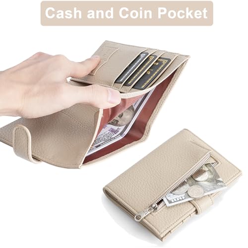 Long Keeper RFID Passport Holder Women Men PU Leather Travel Slim Wallet with Card Holders SIM Slots Zippered Coins Pocket (Grey) - color: Grey