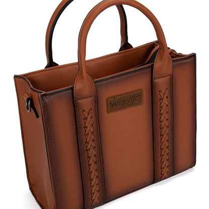Wrangler Tote Bag for Women Designer Satchel Handbags Top-handle Purses with Strap - color: Distressed-brown