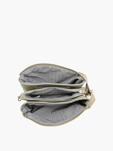 JEN & CO. Riley Small Crossbody Bags Vegan Leather Wristlet Wallets Clutch Purses Shoulder Handbag for Women - color: Berry