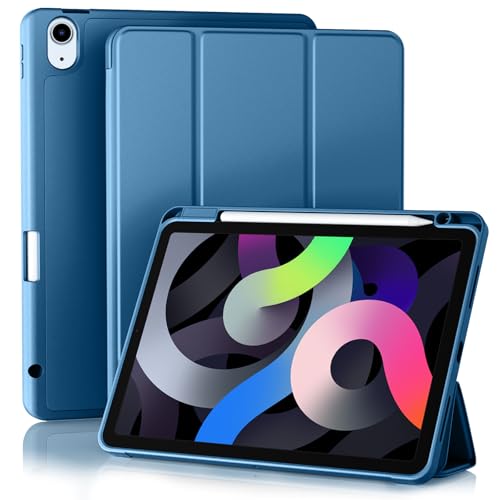 Akkerds for iPad Air 11 Inch Case M4/M3/M2, Air 5th/4th Gen 10.9, Bluemist | With Pencil Holder, for iPad Air Case 2026/2025/2024/2022/2020, Soft TPU Back, Slim Trifold Stand Cover, Auto Sleep/Wake - color: Bluemist