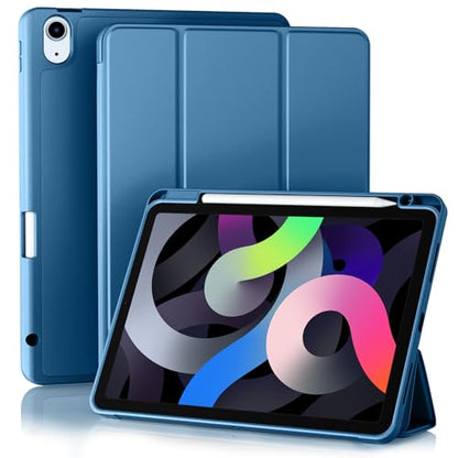 Akkerds for iPad Air 11 Inch Case M4/M3/M2, Air 5th/4th Gen 10.9, Bluemist | With Pencil Holder, for iPad Air Case 2026/2025/2024/2022/2020, Soft TPU Back, Slim Trifold Stand Cover, Auto Sleep/Wake - color: Bluemist