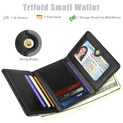 Crocodile Wallets Women Small Luxury Faux Leather Alligator Wallet | Chic RFID Blocking Womens Trifold Credit Card Holder Ladies Mini Purse, Black Croc - color: Black