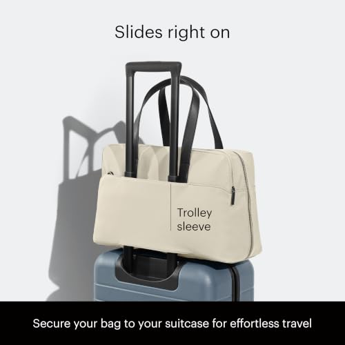 Away The Everywhere Bag, Airline-Approved Carry-On Travel Bag | Water-Repellent Duffel Bag with 16" Padded Laptop Pocket, Trolley Sleeve & Detachable Shoulder Strap - color: Salt White