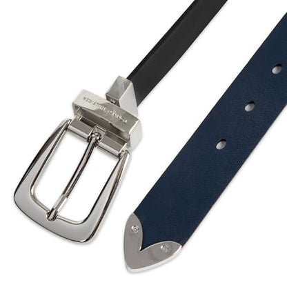 Tommy Hilfiger Women's Casual Leather 2-in-1 Reversible Fashion Belt - color: Black/Navy, size: Medium