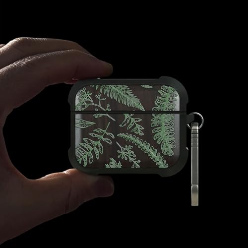 Balck Solid Wood for AirPods Pro 2 Case (2nd/1st Gen) Botanical Garden | Airpods Pro Case 2nd / 1st Generation (2023/2022/2019) with Quick Released Keychain, TPU Shockproof Cover, Hand-Drawn Style - color: Botanical Garden
