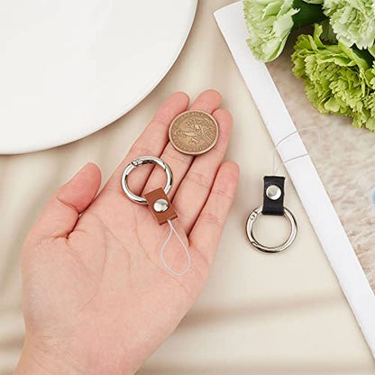 GORGECRAFT 2PCS Keyring with Strap Short Lanyard Black Cell Phone Finger Ring Phone Charms Grip Holders - color: Mixed Color