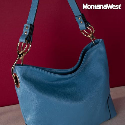 Montana West Hobo Bags for Women Top Handle Satchel Shoulder Purse Bucket Handbag - color: Special-blue Jean