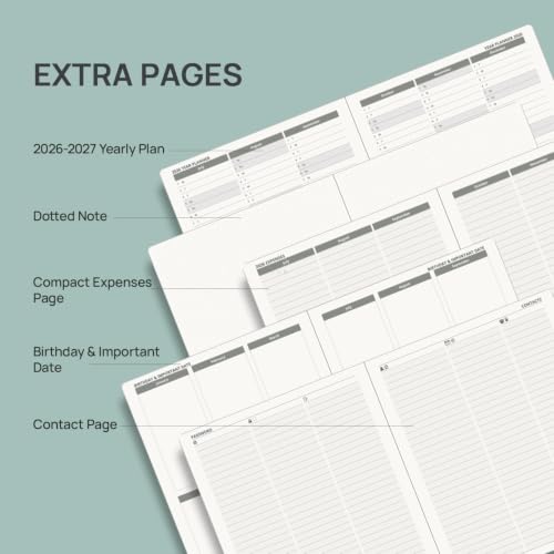 POPRUN 2026-2027 Pocket Planner (Size 4''x 6.25'') Pocket Calendar Notebook | Academic Daily Planner (JUL.26-JUN.27) Appointment Book with Monthly Tabs, Inner Pocket, Leather Soft Cover - Beige - color: Beige, size: Pocket-4" X 6.25", style: Academic Year