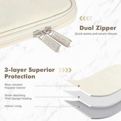 MoKo 9-11 Inch Padded Tablet Sleeve Protective Carrying Case with Handle | Fits iPad Air 11-inch M4, iPad A16, iPad Pro 11-inch M5, iPad 10th/Air 5/4th 10.9 and iPad 9/8th 10.2, Beige - color: Beige, size: 9-11 Inch